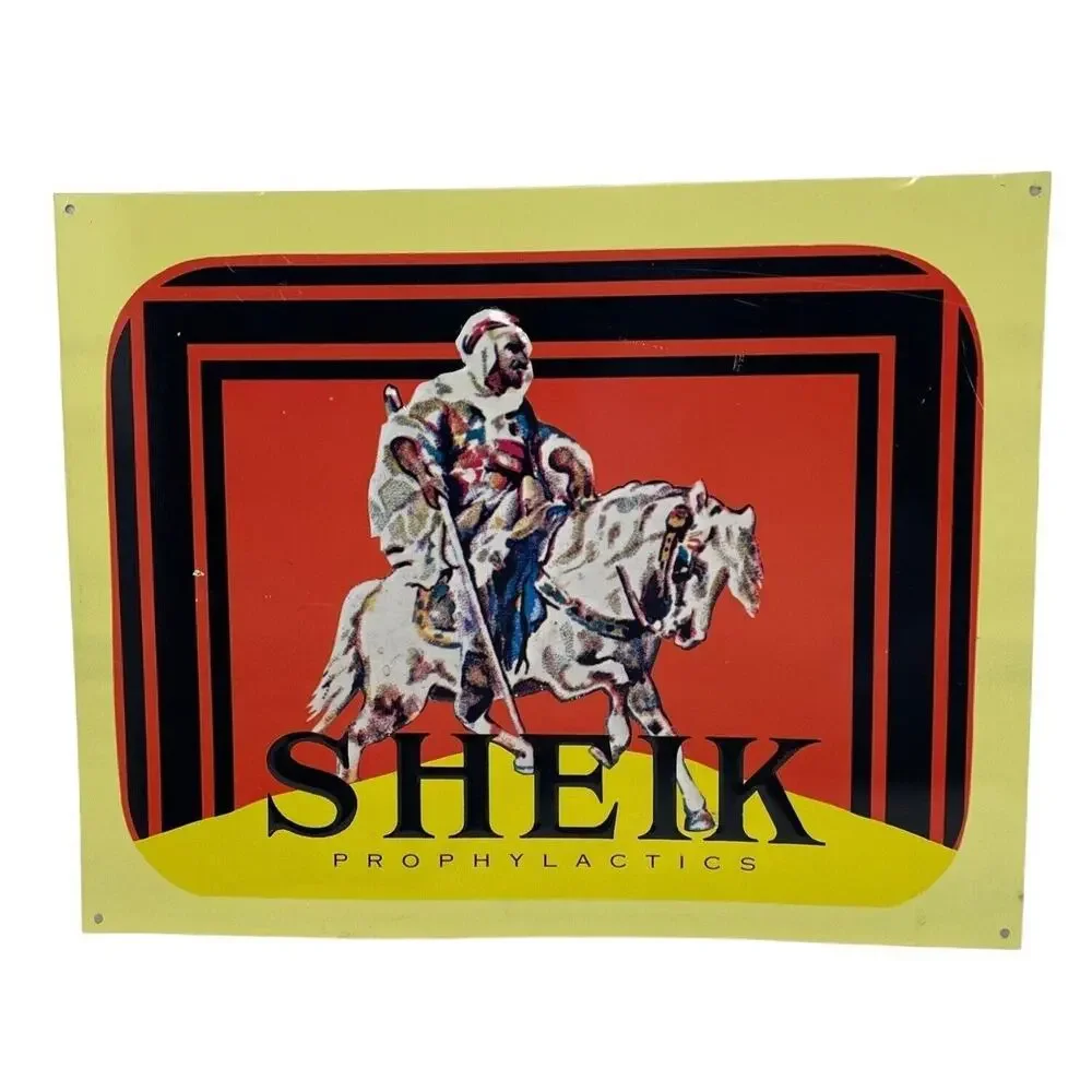 Sheik Advertising Sign Embossed Metal Bathroom‎ Decor